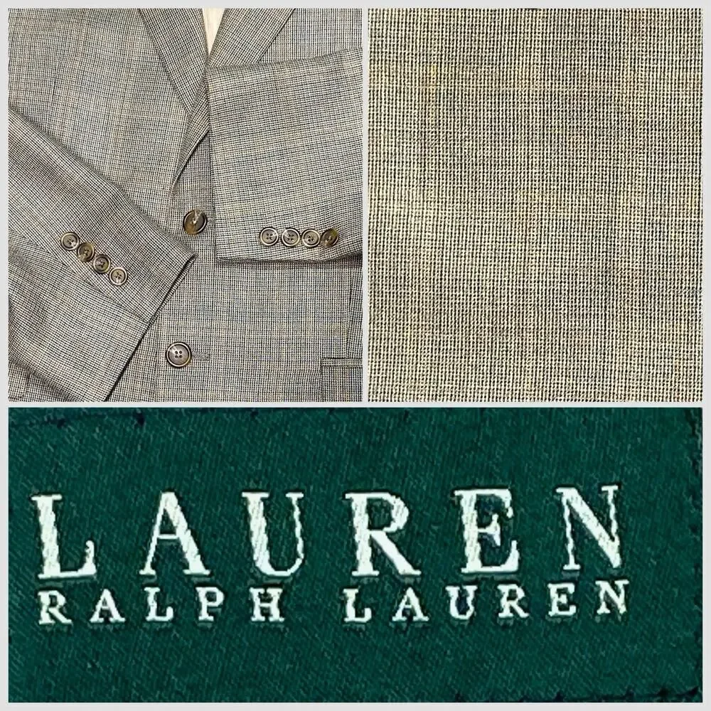 Lauren Ralph Lauren Men 42R Blazer Sport Coat Wool Silk Brown Umber‎ Glenn Plaid